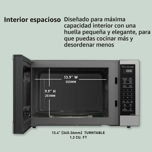 Vista 4 de Panasonic NN-SN67K Microondas, 1.2 pies cúbicos, acero inoxidable/plata