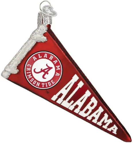 Vista 4 de Old World Christmas Gorro de béisbol de Alabama para árbol de Navidad soplado de vidrio
