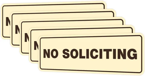 Vista 33 de Estándar No Soliciting Door/Wall Sign - Negro - Pequeño