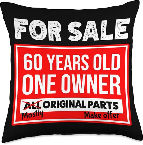 Vista 4 de 60 years old need parts People Mordaza 60 Años para la Venta Un Propietario Necesita Partes Cojín de Lanzamiento, 16.0 x 16.0 in, Multicolor
