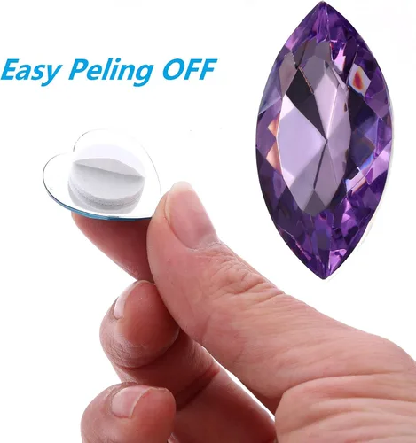 Vista 4 de RICHNESS 110 piezas Joyas Autoadhesivas para Manualidades Jumbo Bling Pegatinas de Gemas de Cristal Formas y Colores Surtidos Pegatinas de Strass