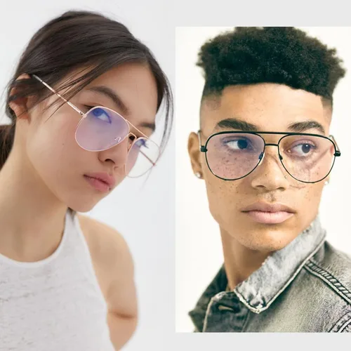 Vista 2 de Lentes transparentes sin receta para mujeres y hombres con bloqueo de luz azul