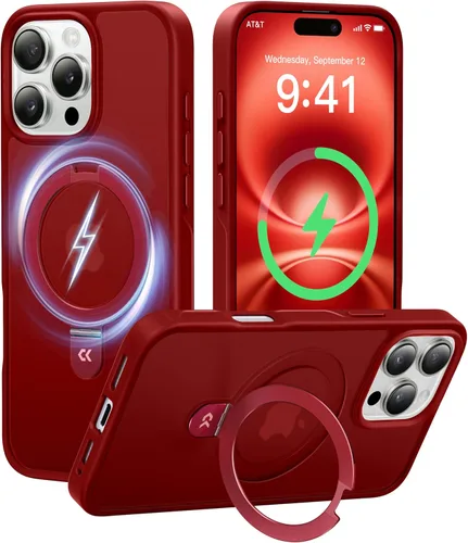 Vista 33 de CASEKOO - Funda diseñada para iPhone 14 Pro con soporte magnético invisible [protección contra caídas de grado militar] [compatible con MagSafe]