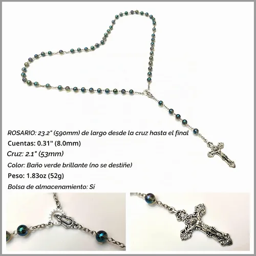 Vista 4 de Rosario Cuentas Chaplet Dazzle Cristal Artificial Rosery Cruz Regalos Católicos