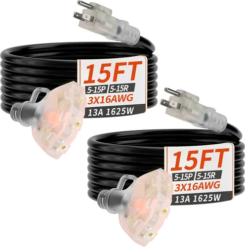 Vista 20 de PlugSaf - Cable de extensión para exteriores de 6 pies, 16/3 con múltiples