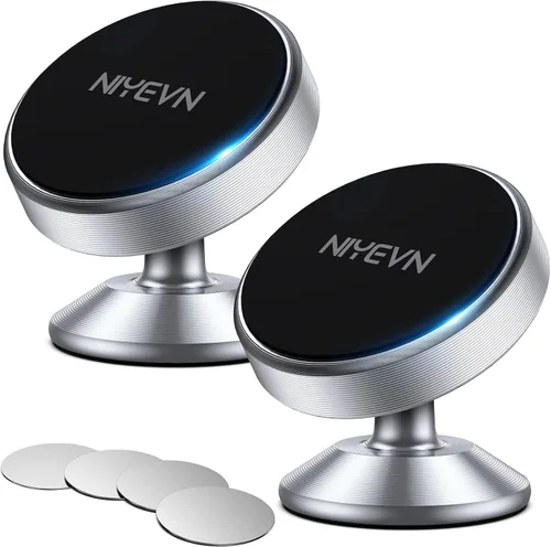 Vista 10 de Paquete de 2 soportes magnéticos para teléfono para automóvil, imán fuerte, soporte magnético para teléfono, rotación de 360°, imán de teléfono