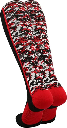 Vista 2 de TCK Calcetines de béisbol para jóvenes, niños u hombres, con diseño de camuflaje digital y longitud hasta por encima de la pantorrilla