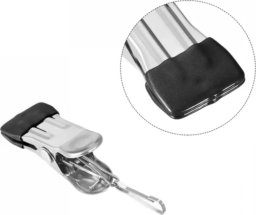 Vista 4 de uxcell Clips de lavandería con hebilla, ganchos colgantes de acero inoxidable para ropa de botas, color negro, 12