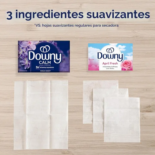 Vista 4 de Downy CALM - Hojas para secadora mega, suavizante para lavar la ropa, lavanda y vainilla, 180