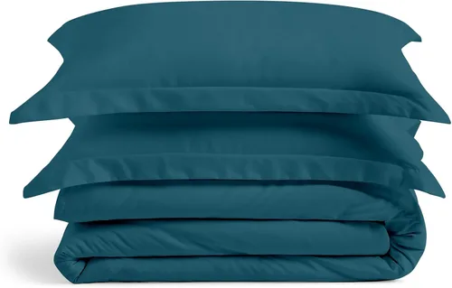 Vista 17 de Cosy House Collection Juego de funda de edredón de lujo de 2 piezas, mezcla de rayón derivado del bambú, ropa de cama ultrasuave, protector de Crema