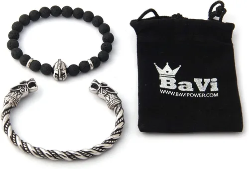 Vista 4 de BAVIPOWER Pulsera de acero inoxidable Viking Wolf Torc, Metal, n