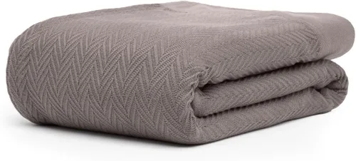 Vista 19 de Manta multiusos 100% de algodón de fibra extralarga, suave y transpirable, ligera para todas las estaciones, para sofá, sofá, cama, lavable a Espiga