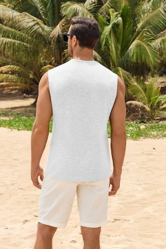 Vista 6 de Camisas de entrenamiento para hombre, camisetas de entrenamiento perfectas para culturismo, camisetas sin mangas para gimnasio