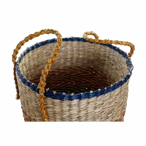 Vista 3 de Juego de Cestas DKD Home Decor Naranja Verde Hierba marina (35 x 22 x 46 cm) (2 pcs)