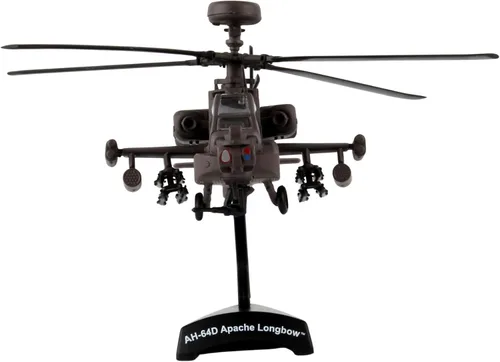 Vista 5 de Daron Sello Postal Boeing AH-64D Apache Longbow Modelo de exhibición de fundición a escala 1/100 con soporte, mediano