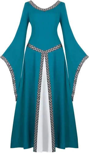 Vista 141 de Kranchungel - Vestidos renacentistas de estilo medieval/irlandés/campesino para mujer; disfraz de hada, para bailes