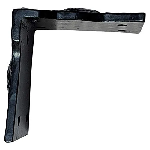 Vista 3 de Adonai Hardware "Arah" - Esquina en L de hierro antiguo negro (suministrado como 16 piezas por paquete) - Recubrimiento de polvo negro