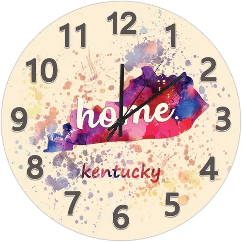 Vista 15 de UFunhome Reloj de pared con mapa del estado de Nevada, acuarela, Estados Unidos, reloj redondo de madera, funciona con pilas, silencioso, sin