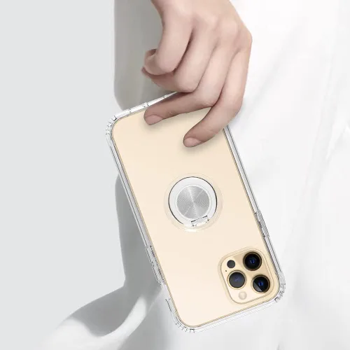 Vista 7 de Funda protectora resistente de cuerpo completo de 360° con protector de pantalla y soporte de anillo para iPhone 12 Pro Max (6.7 pulgadas)