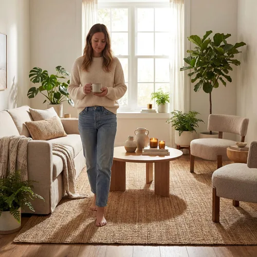 Vista 8 de nuLOOM Ashli Alfombra tejida a mano, Natural, 1,52 x 2,44 m, estilo granja, de yute, suave y texturizada, resistente a manchas, fácil de limpiar