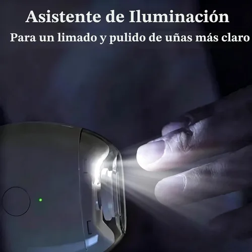 Vista 3 de Cortaúñas eléctrico, 2026 NUEVO Cortaúñas eléctrico 3 en 1 con luz LED y 3 velocidades, cortador de uñas automático silencioso de 360°