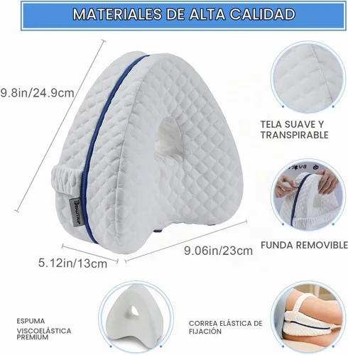 Vista 2 de BEAUTRIP Almohada de rodilla para dormir de lado, almohadón de espuma viscoelástica con contorno de cuña, cojín de apoyo con funda lavable