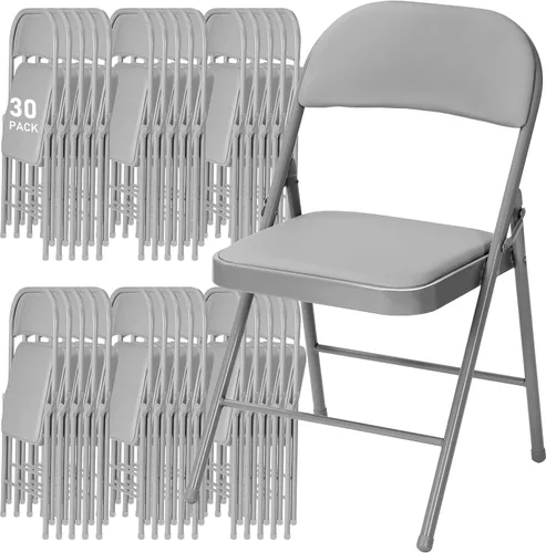 Vista 11 de SEALAMB Paquete de 4 sillas plegables con asiento cómodo, marco de metal resistente, sillas apilables portátiles para bodas, fiestas, oficina
