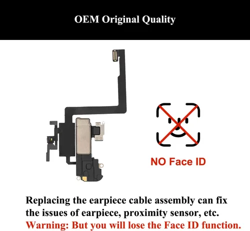 Vista 3 de Para iPhone 11 Pro Max Reemplazo de altavoz y auricular pieza de oído Sensor de luz de proximidad Cable flexible con herramientas de reparación