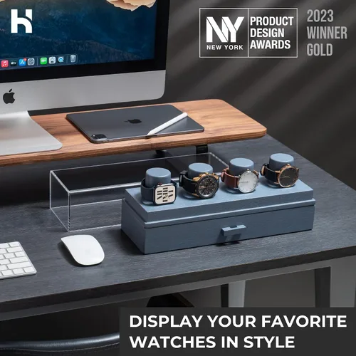 Vista 3 de Holme & Hadfield Eleva tu colección de relojes con la cubierta de reloj Estuche premium para 4 relojes Regalo elegante para hombres Caja de reloj