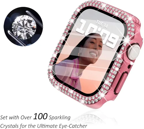 Vista 206 de Surace Bling - Carcasa con protector de pantalla para Apple Watch Series 3, 2, 1 de 1.496 pulgadas