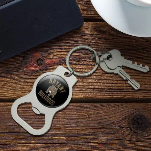 Vista 2 de Graphics and More Bryant University Official Logo Keychain with Bottle Cap Opener