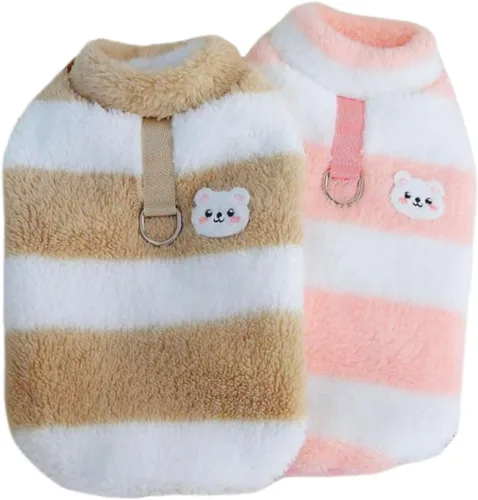 Vista 9 de Suéter de forro polar para perros pequeños, abrigo cálido para perros para invierno, camisa cálida para perros pequeños y medianos