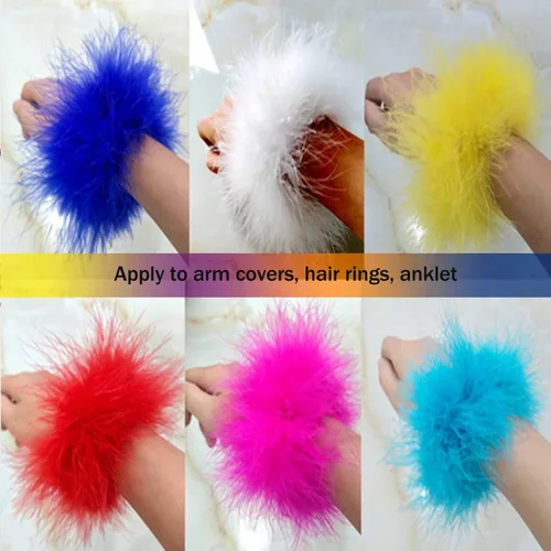 Vista 7 de LELEBEAR Pulseras de plumas a presión, pulsera de plumas a presión, muñeca de plumas, puños de plumas para mujer