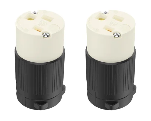 Vista 16 de Cable de extensión NEMA 5-15P con certificación UL para reparación de extremos de repuesto macho de 15 amperios, 110, 120, 125 voltios, 3 puntas, 2