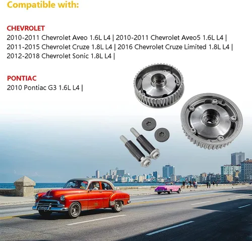 Vista 4 de Fases de leva con engranajes de piñón variable, sincronización de árbol de levas para admisión y escape Compatible con Chevrolet Aveo5 Cruze