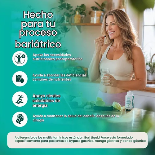 Vista 5 de Multivitamínico post bariátrico con cápsulas blandas líquidas de hierro, 60