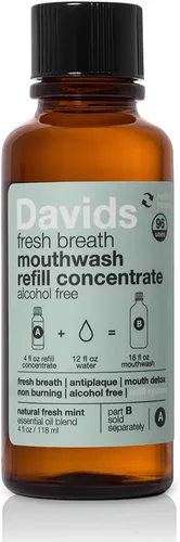 Vista 2 de Davids Hydroxi - Recambio de enjuague bucal nano-hidroxiapatita, sin alcohol, sin flúor, remineralizante para dientes sensibles y salud del esmalte