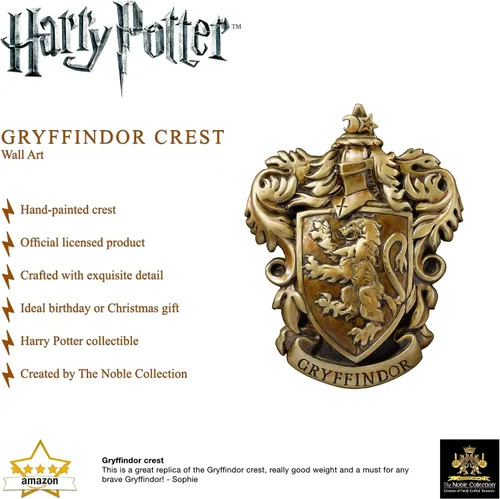 Vista 3 de The Noble Collection de la casa de Gryffindor Cresta