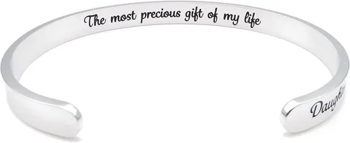 Vista 72 de Pulseras inspiradoras para mujer, joyería de acero inoxidable, con refranes, pulsera motivacional con mensaje oculto, pulseras grabadas para mejor