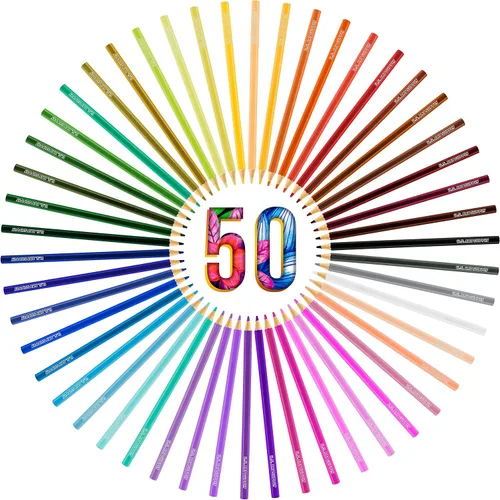 Vista 4 de U.S. Art Supply Juego de 50 lápices de colores para adultos, de grado artista, colores vibrantes, dibujo de arte suave, bocetos, sombreado, mezcla