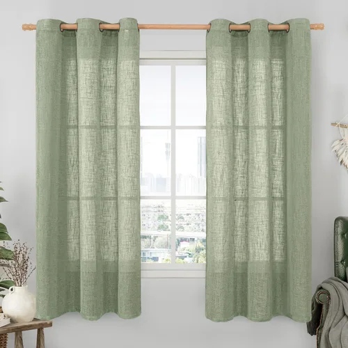 Vista 36 de LAMIT Cortinas de lino marrón caramelo para sala de estar, 84 pulgadas, de lino sintético, texturizado, filtrante de luz, paneles de privacidad