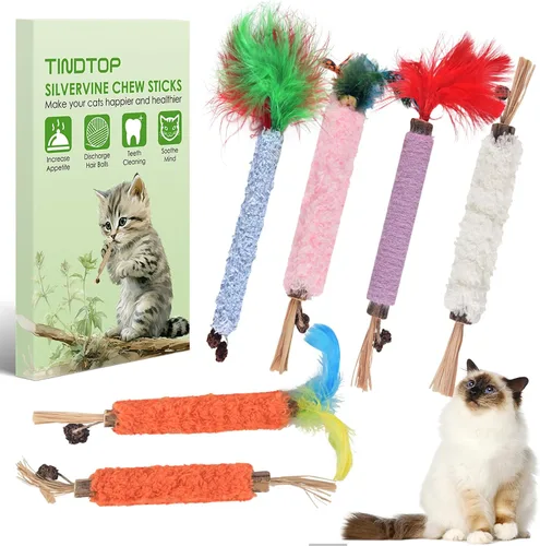 Vista 8 de TINDTOP Silvervine - Palitos masticables para gatos, paquete de 10 juguetes