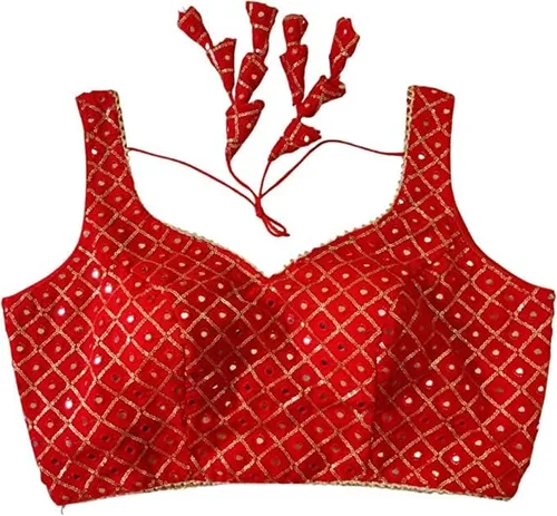 Vista 4 de Ropa de fiesta para mujer Bollywood Pure Georgette Readymade Style Sari Blusa Crop Top Choli