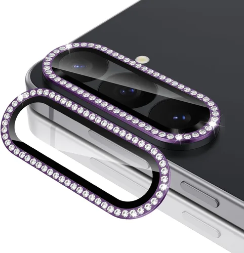 Vista 176 de Casetego Protector de lente de cámara para Galaxy Z Fold 8, [Diseño de purpurina mejorado], [Fuerte adherencia], lente de vidrio templado 9H negro