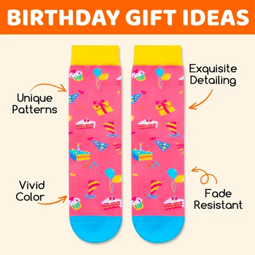 Vista 3 de Zmart Birthday Gifts Idea for Girl - Preteen Socks for Kids Girl Age 8-12, Pink