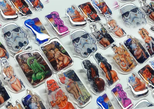 Vista 4 de JEREMY WORST "Pasadores de acrílico" Cosplay Wars Anime Marvel Comics Mujer para Él y sus accesorios para bolsos ropa