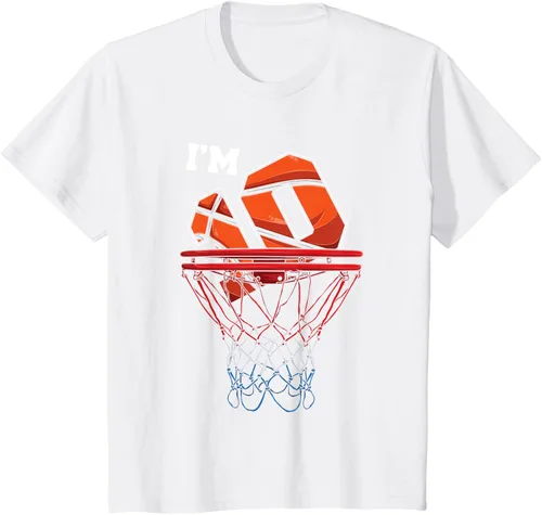 Vista 71 de Camiseta de regalo de cumpleaños con red de baloncesto de 10 años, Negro