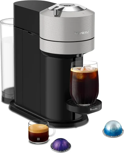 Vista 13 de Nespresso Vertuo Next Cafetera de café y espresso de Breville, con espumador de leche Aeroccino, gris claro