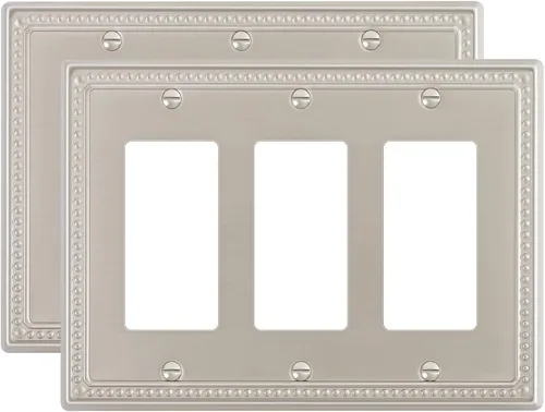Vista 131 de Paquete de 2 cubiertas de placa de interruptor de luz de doble palanca, cubiertas decorativas de placa de doble interruptor Pearls, placa de pared