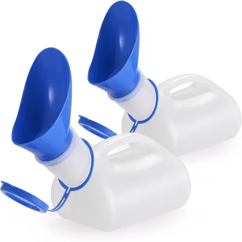 Vista 8 de AWOKEN Orinal Unisex, Orinal de Inodoro Portátil para Hombres y Mujeres, Botella de Orina con Tapa Sellada y Embudo para Niños Mayores y Pacientes